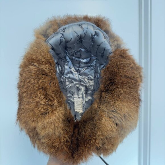 Men's rabbit fur leather hat for winter - Picture 4 of 7